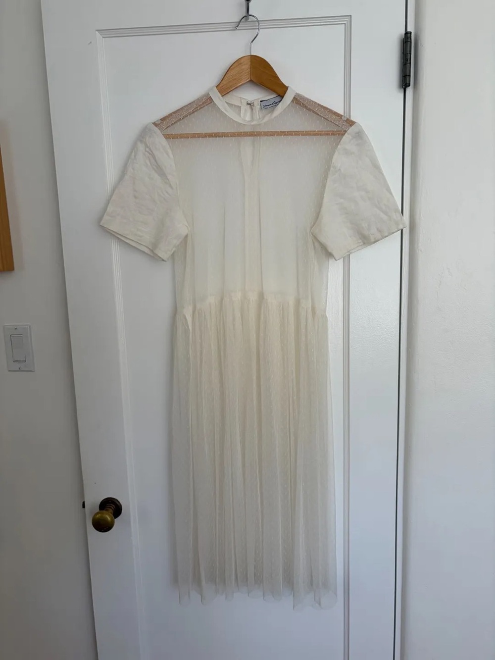 Elegant Ivory Sheer Midi Dress